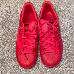 Red adidas sneakers
